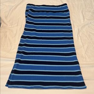 Aerie ribbed, striped blue skirt with slits. No tag, but never worn.